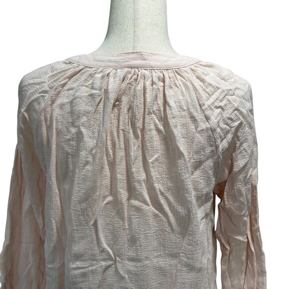 Cynthia Rowley Women's Top Size Large Blush Pink Cotton Blouse Shirt Boho Preppy - Picture 6 of 10